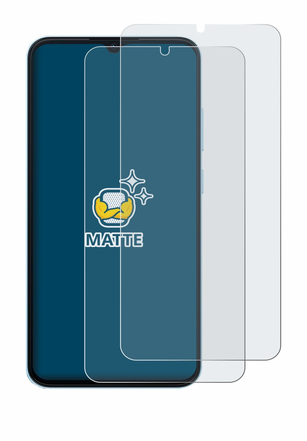 Abbildung des Geräts Blackview Wave 6C mit einer Vielzahl des Displayschutzes.