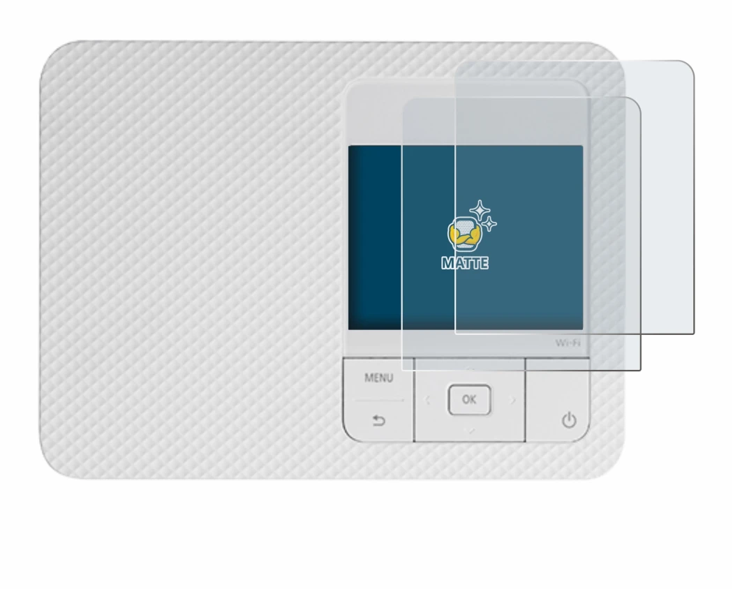 Abbildung des Geräts Canon Selphy CP1500 mit einer Vielzahl des Displayschutzes.
