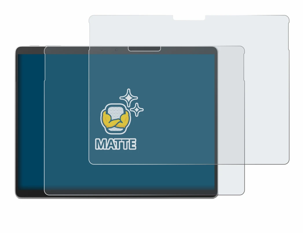 Abbildung des Geräts Microsoft Surface Pro 10 mit einer Vielzahl des Displayschutzes.