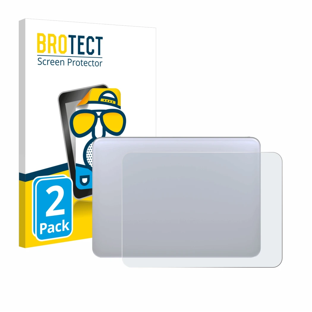 Vorderseite einer Produktverpackung mit dem Markenlogo BROTECT. Daneben ist das Gerät Apple Magic 3 (Touch Trackpad) mit dem z
