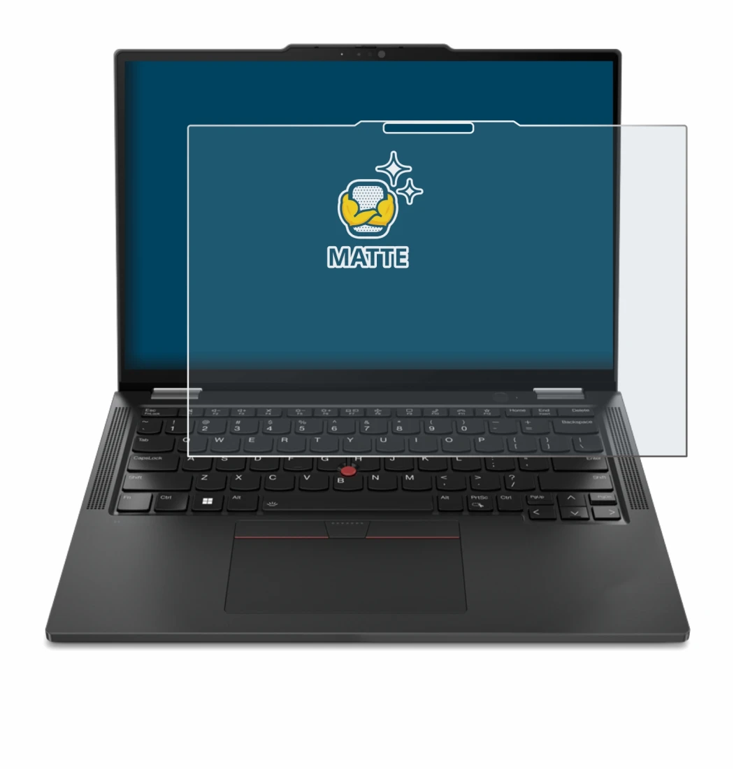 Abbildung des Geräts Lenovo ThinkPad X13 2-in-1 Gen 5 mit einer Vielzahl des Displayschutzes.