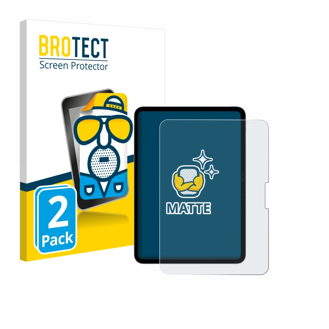 Vorderseite einer Produktverpackung mit dem Markenlogo BROTECT. Daneben ist das Gerät Apple iPad Pro 11