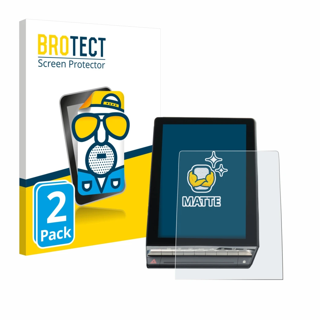 Vorderseite einer Produktverpackung mit dem Markenlogo BROTECT. Daneben ist das Gerät Renault Capture 2024 10,4