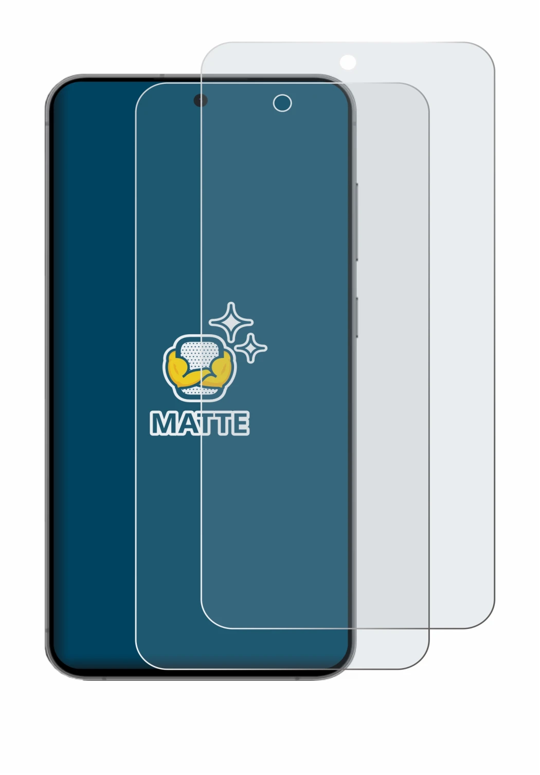 Abbildung des Geräts Samsung Galaxy S24 FE mit einer Vielzahl des Displayschutzes.