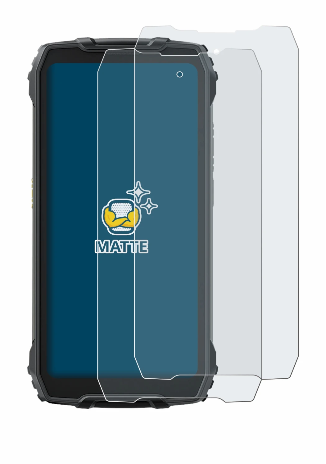 Abbildung des Geräts Blackview BV7300 mit einer Vielzahl des Displayschutzes.