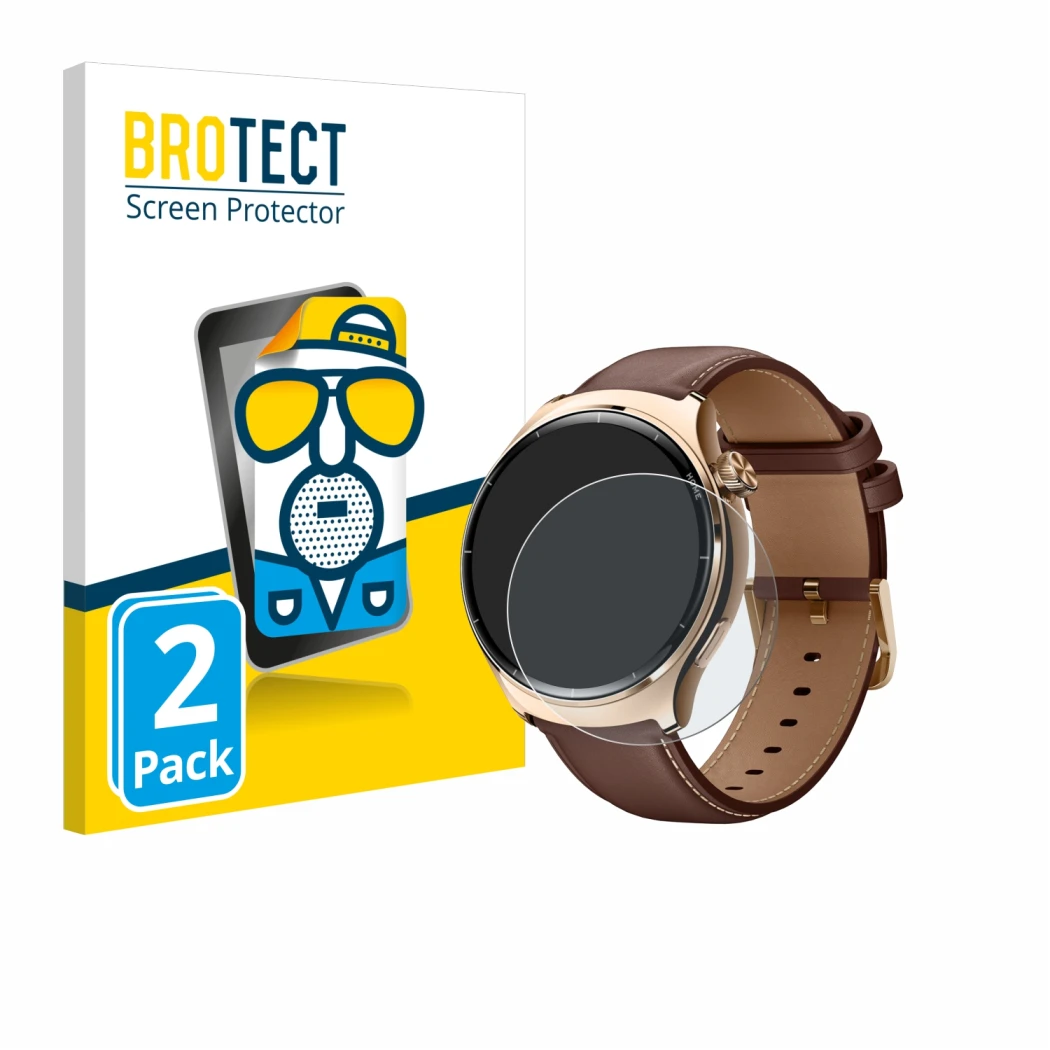 Vorderseite einer Produktverpackung mit dem Markenlogo BROTECT. Daneben ist das Gerät Xiaomi Mibro Lite 3 Pro mit dem zugehöri