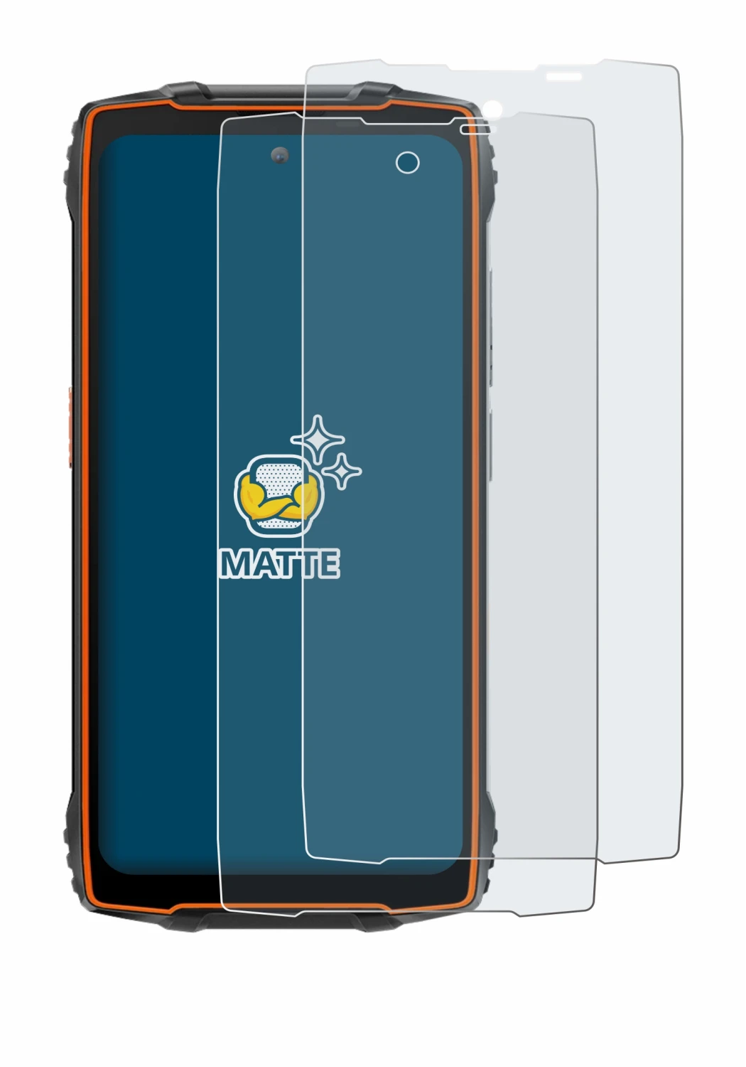 Abbildung des Geräts Blackview BV8200 mit einer Vielzahl des Displayschutzes.