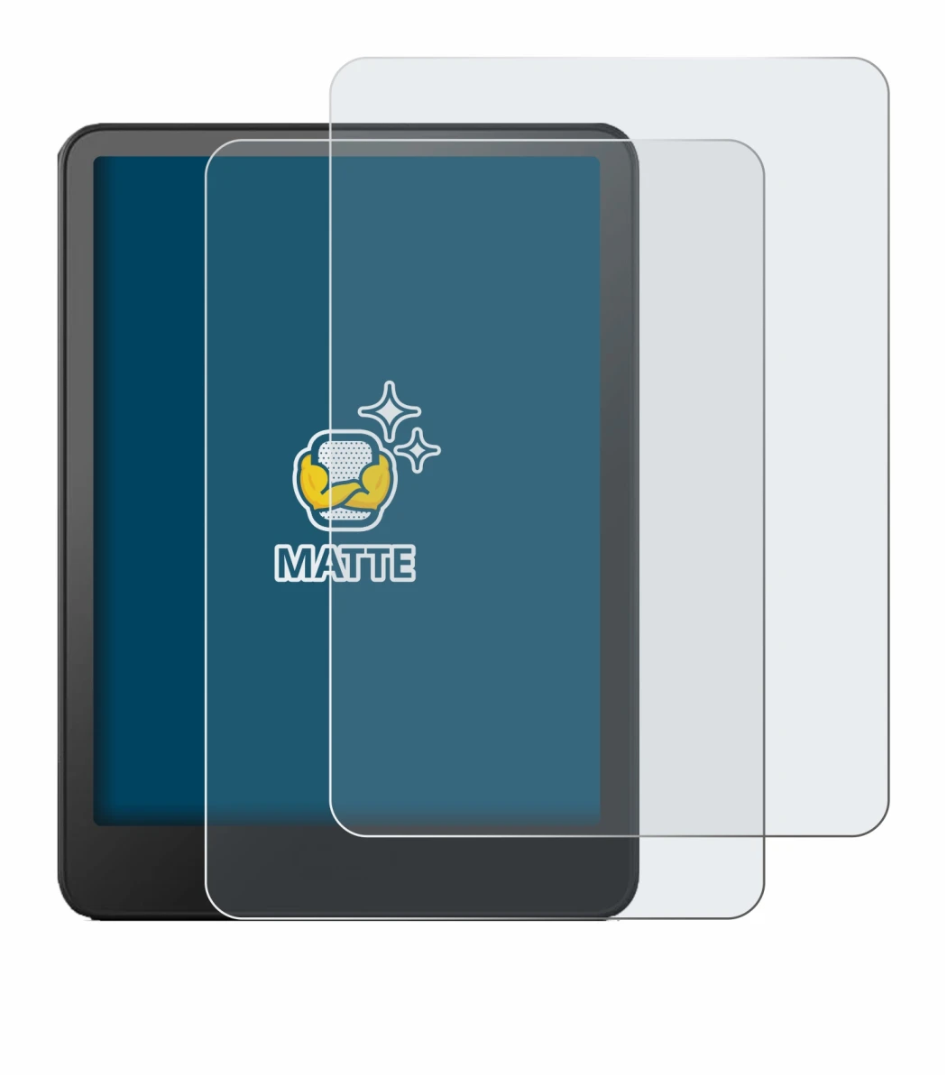 Abbildung des Geräts Amazon Kindle Paperwhite 2024 Signature Edition (12. Gen.) mit einer Vielzahl des Displayschutzes.