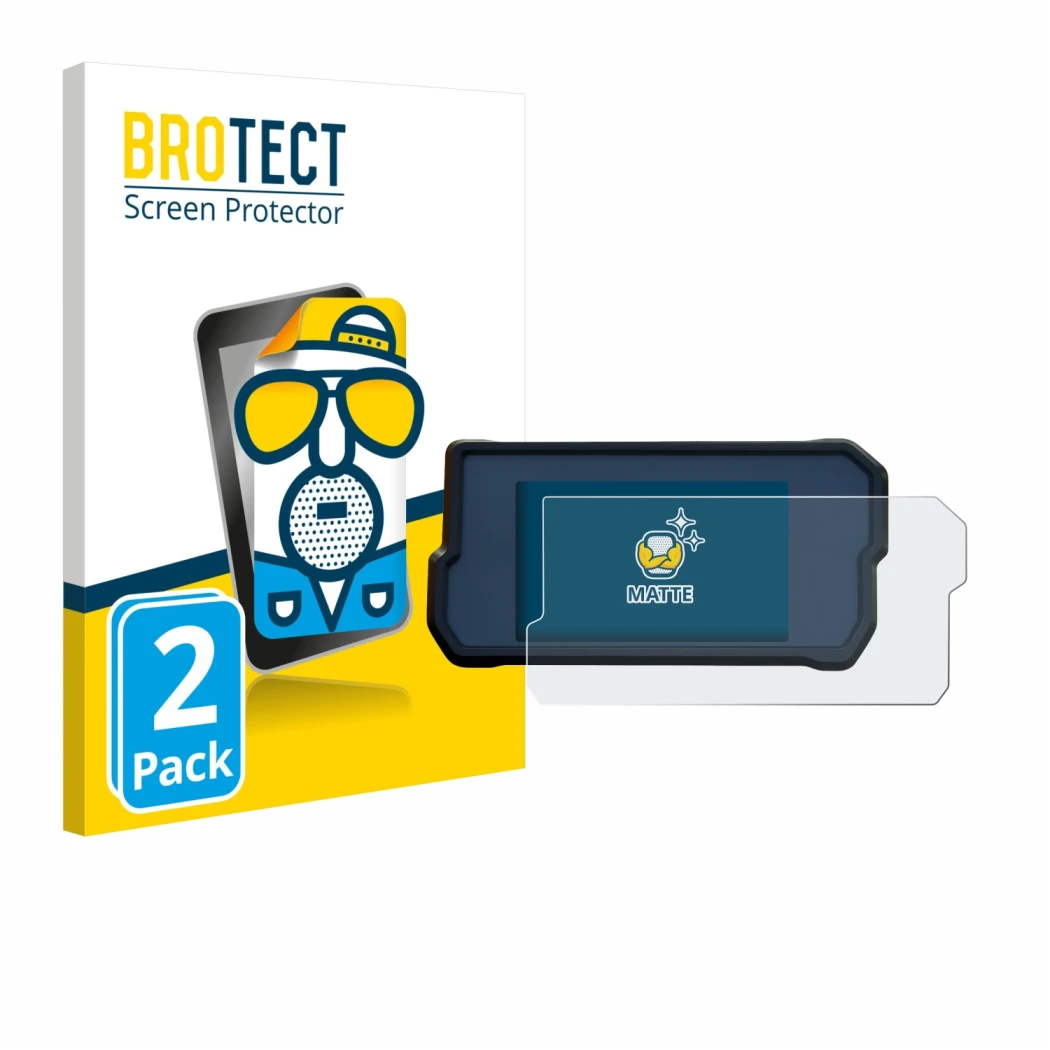 Vorderseite einer Produktverpackung mit dem Markenlogo BROTECT. Daneben ist das Gerät KTM 390 / 890 Adventure 2020+ mit dem zu