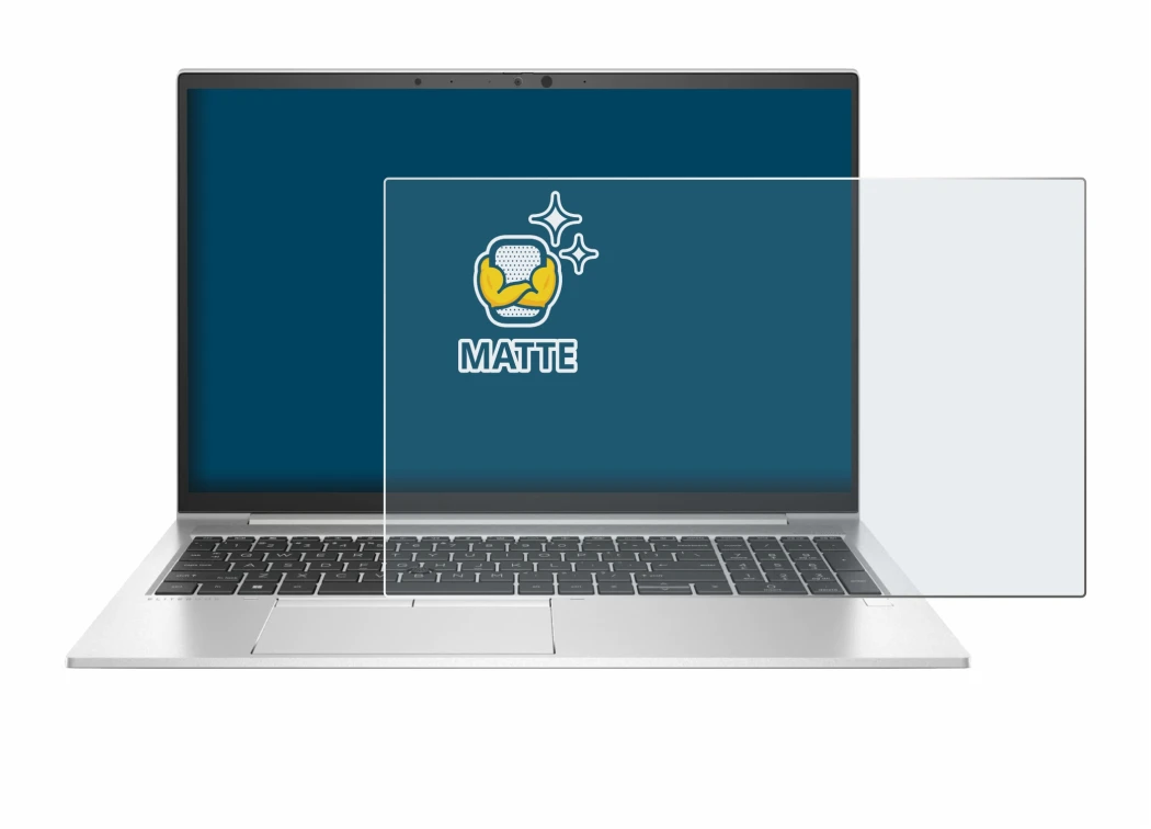 Abbildung des Geräts HP EliteBook 855 G8 mit einer Vielzahl des Displayschutzes.