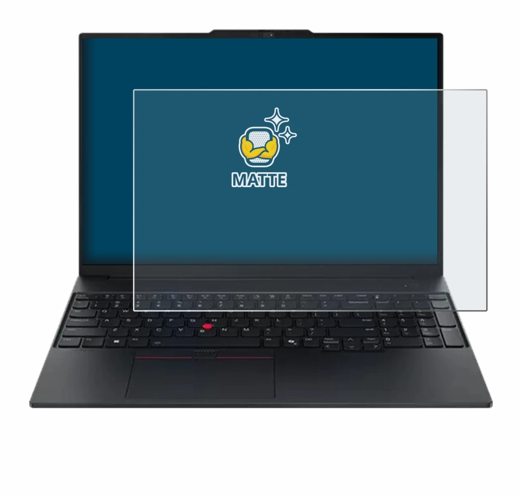 Abbildung des Geräts Lenovo ThinkPad E16 Gen 3 mit einer Vielzahl des Displayschutzes.