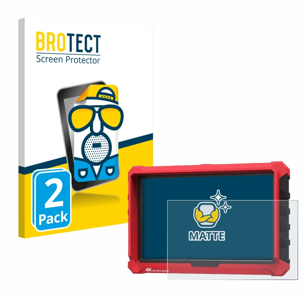 Vorderseite einer Produktverpackung mit dem Markenlogo BROTECT. Daneben ist das Gerät Lilliput A7s 7