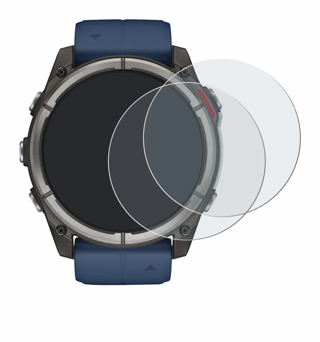 Abbildung des Geräts Garmin quatix 8 (51 mm) mit einer Vielzahl des Displayschutzes.