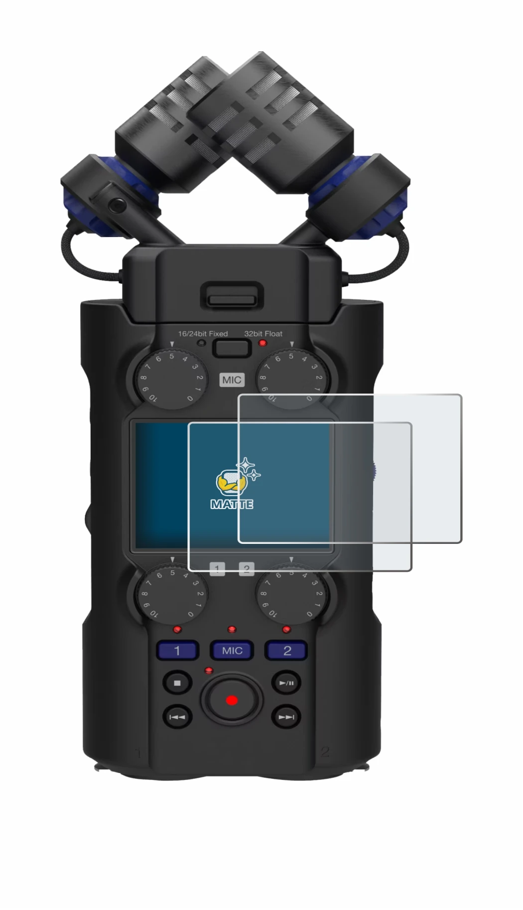 Abbildung des Geräts Zoom H5 Studio mit einer Vielzahl des Displayschutzes.