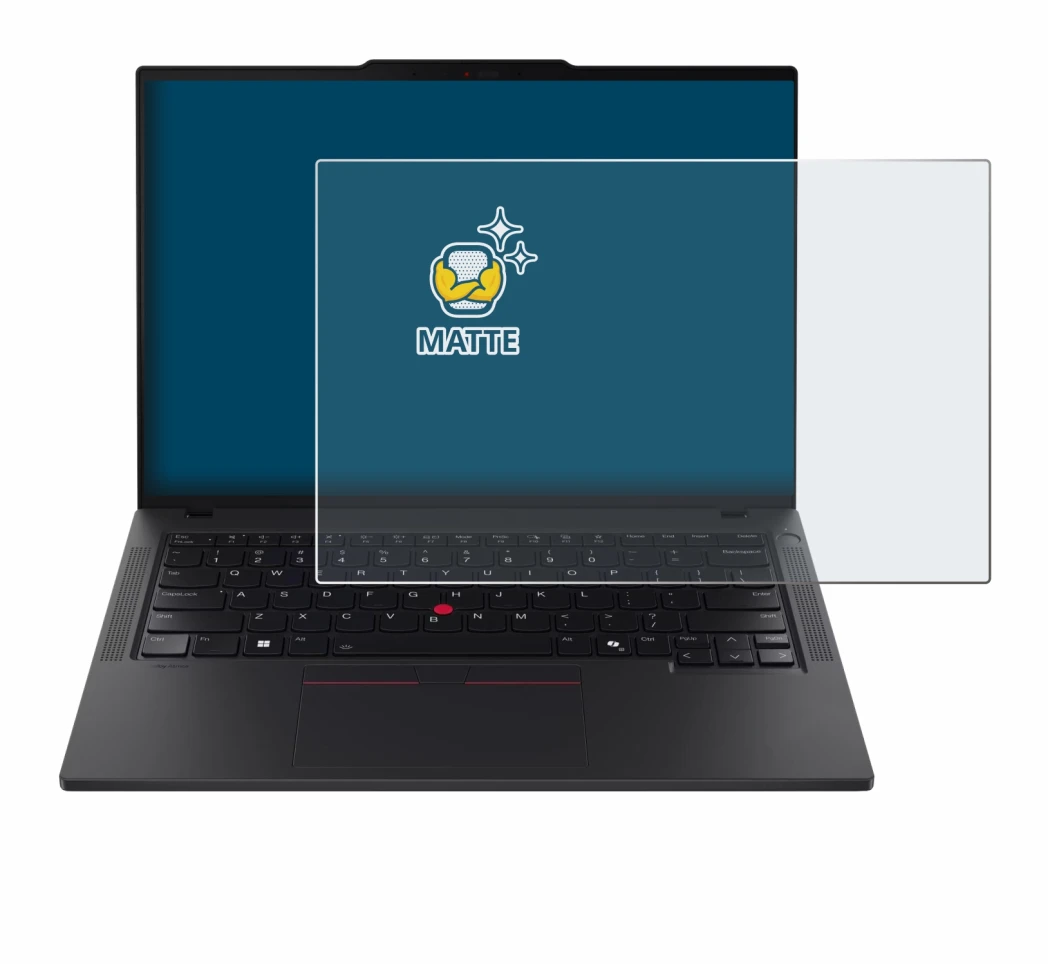 Abbildung des Geräts Lenovo ThinkPad T14 Gen 6 mit einer Vielzahl des Displayschutzes.