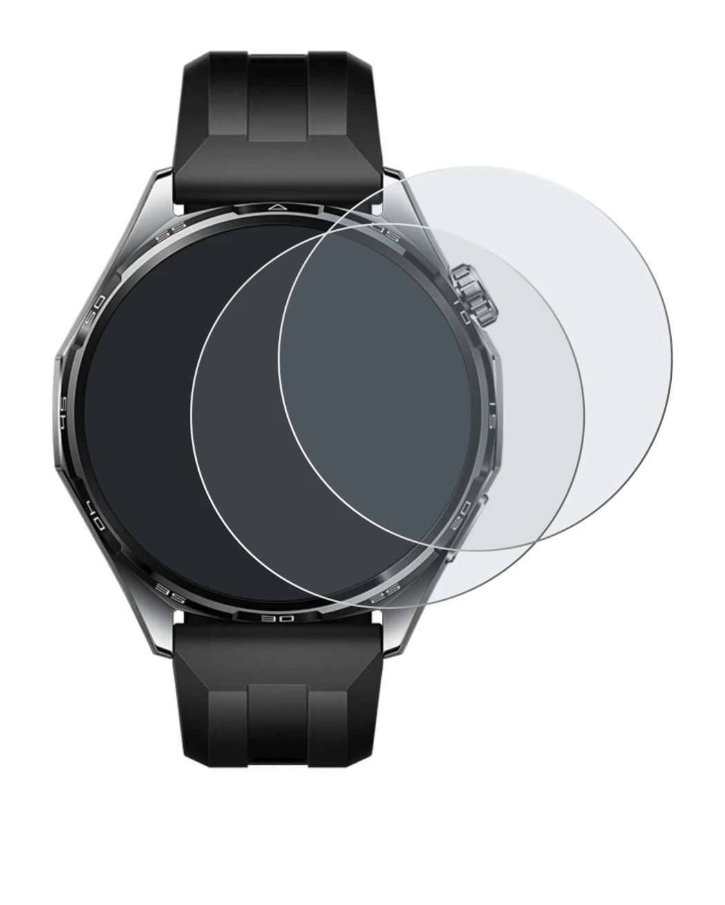 Abbildung des Geräts Huawei Watch GT 6 (46 mm) mit einer Vielzahl des Displayschutzes.