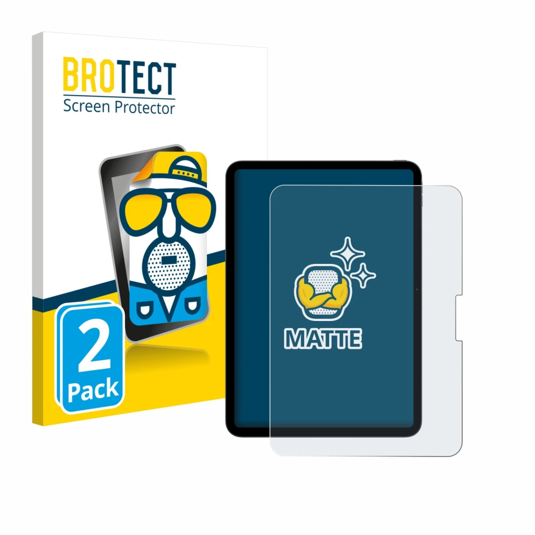 Vorderseite einer Produktverpackung mit dem Markenlogo BROTECT. Daneben ist das Gerät Apple iPad Pro 11