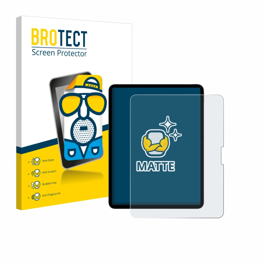 Vorderseite einer Produktverpackung mit dem Markenlogo BROTECT. Daneben ist das Gerät Apple iPad Pro 13