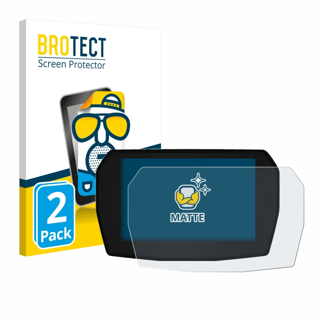 Vorderseite einer Produktverpackung mit dem Markenlogo BROTECT. Daneben ist das Gerät Ducati Panigale V2 2025 mit dem zugehöri