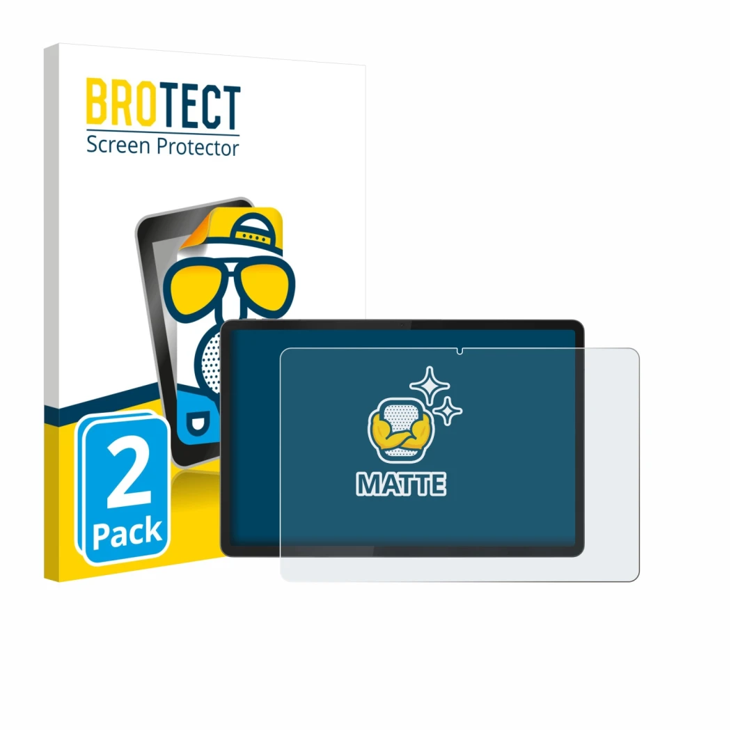 Vorderseite einer Produktverpackung mit dem Markenlogo BROTECT. Daneben ist das Gerät Lenovo Idea Tab Plus 12.1