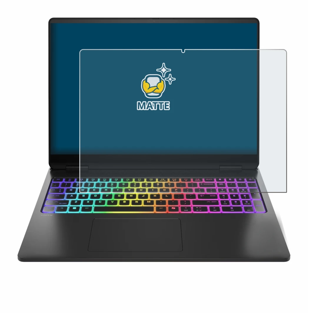 Abbildung des Geräts HP Omen Max 16 mit einer Vielzahl des Displayschutzes.