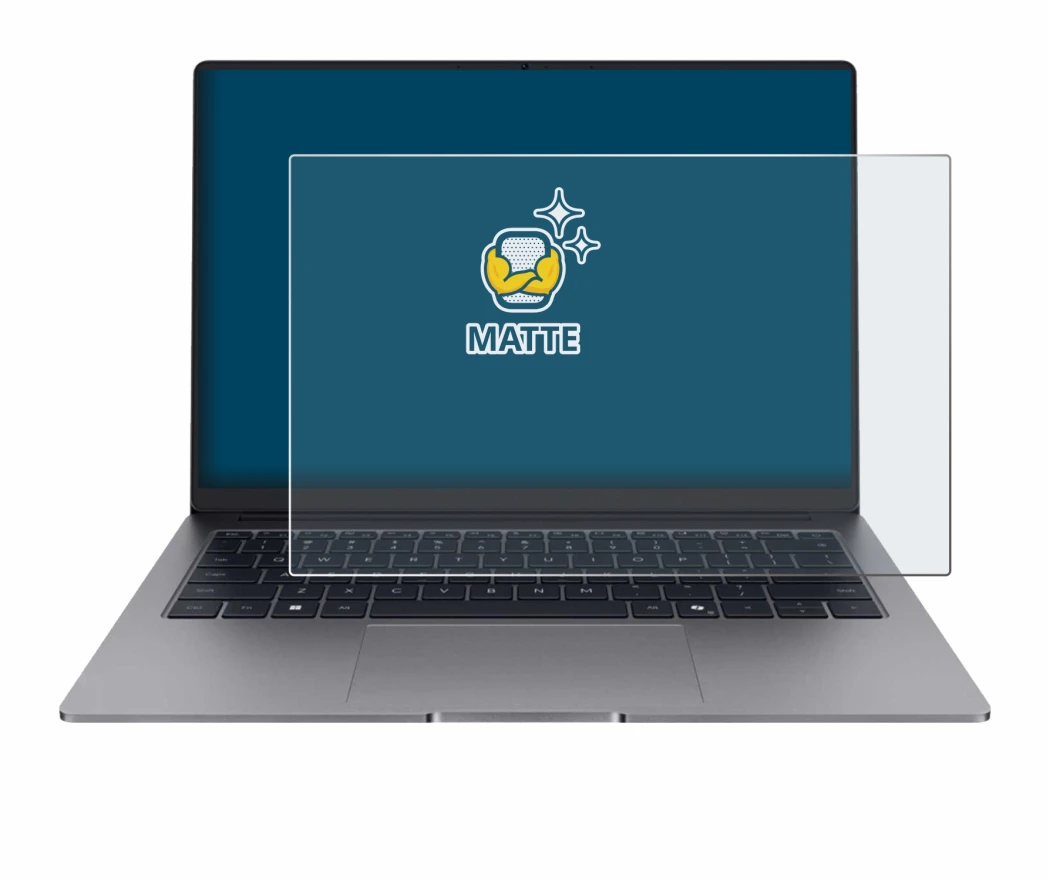 Abbildung des Geräts Honor MagicBook X14 Plus 2025 mit einer Vielzahl des Displayschutzes.