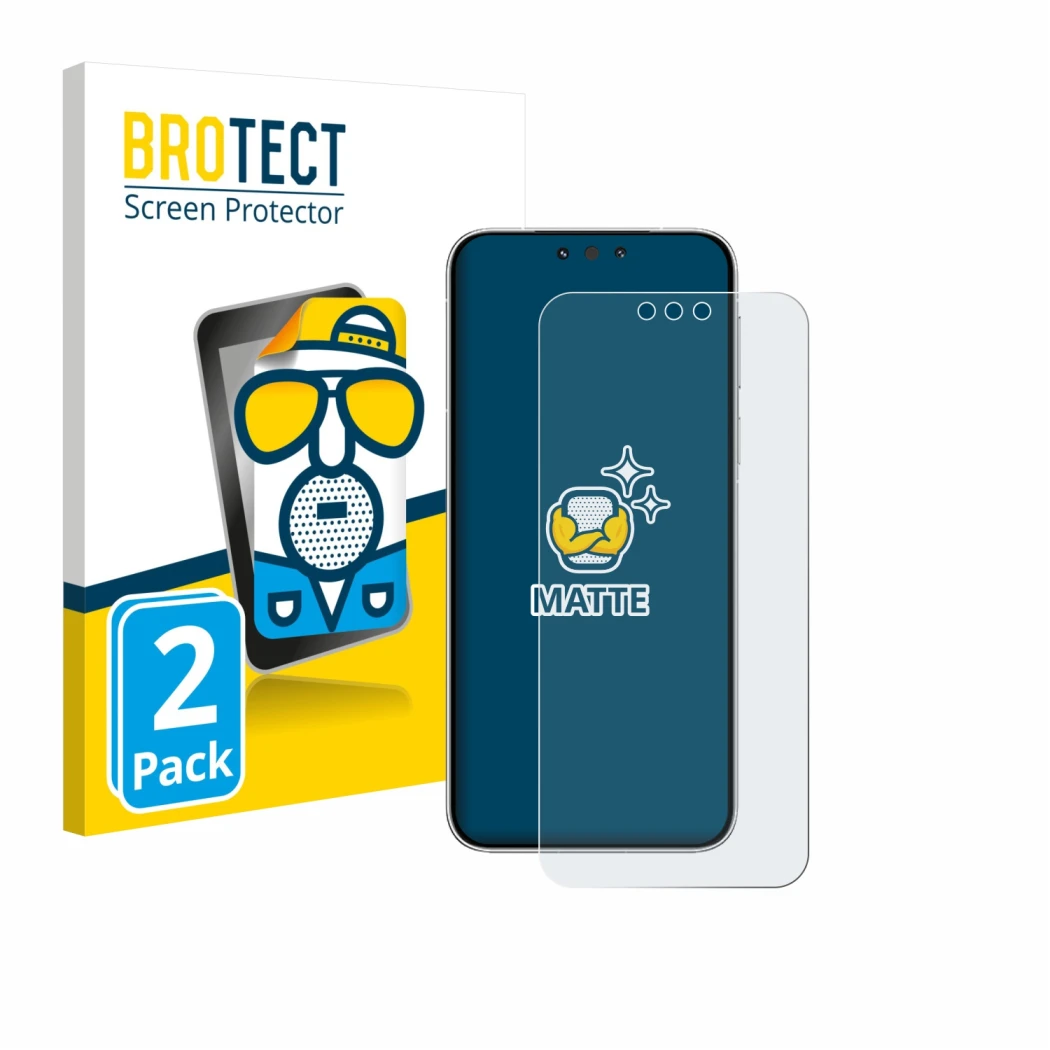 Vorderseite einer Produktverpackung mit dem Markenlogo BROTECT. Daneben ist das Gerät Huawei Mate 80 Pro mit dem zugehörigen D