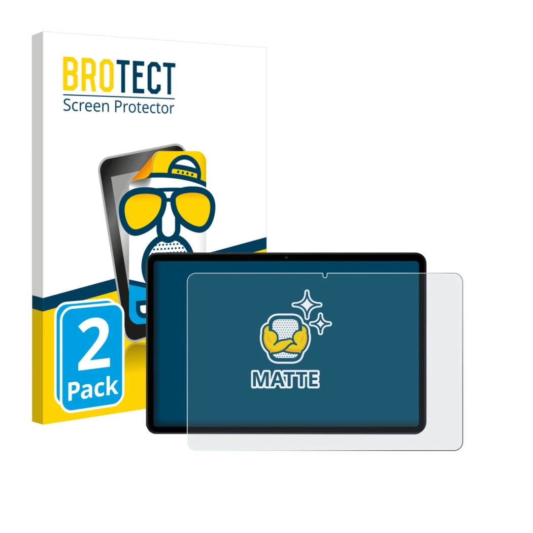 Vorderseite einer Produktverpackung mit dem Markenlogo BROTECT. Daneben ist das Gerät Xiaomi Poco Pad M1 mit dem zugehörigen D