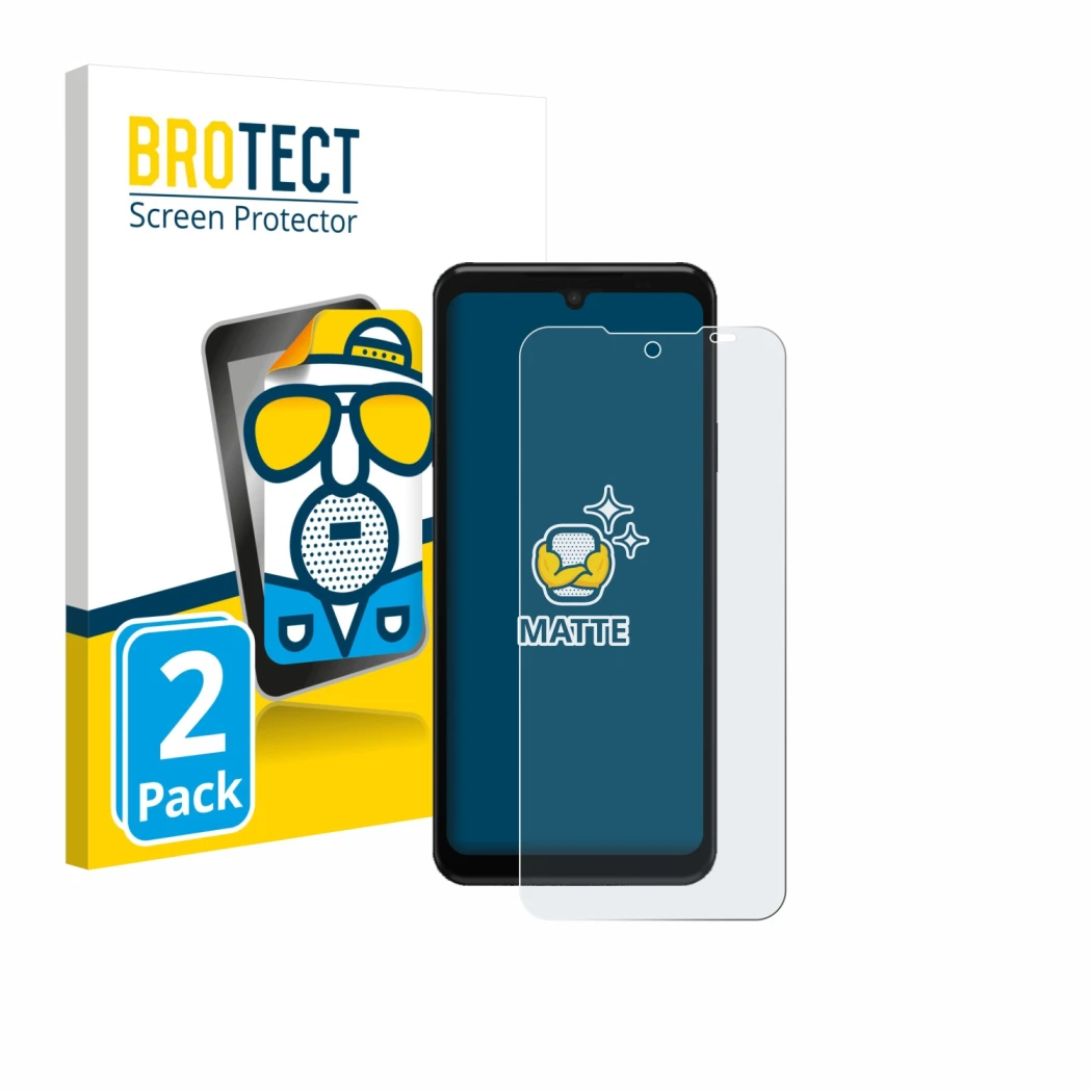 Vorderseite einer Produktverpackung mit dem Markenlogo BROTECT. Daneben ist das Gerät Sunmi M3 mit dem zugehörigen Displayschu