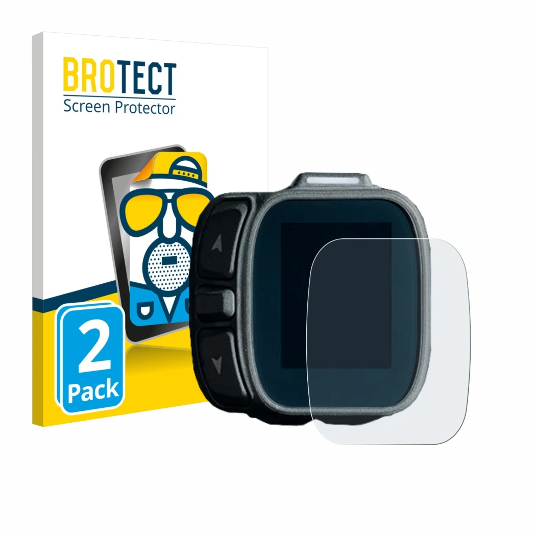 Vorderseite einer Produktverpackung mit dem Markenlogo BROTECT. Daneben ist das Gerät Giant Ridecontrol Dash 2 2026 mit dem zu