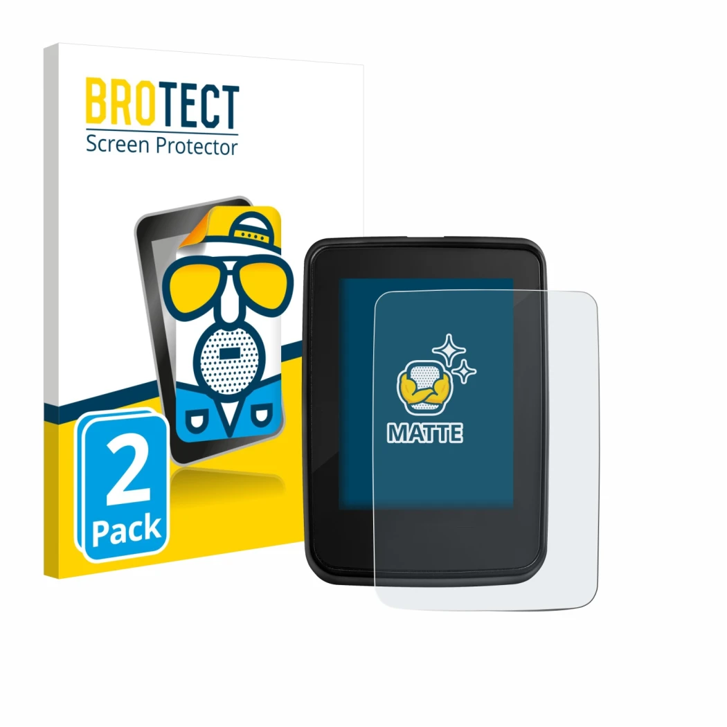 Vorderseite einer Produktverpackung mit dem Markenlogo BROTECT. Daneben ist das Gerät Giant RideDash Evo 2 mit dem zugehörigen