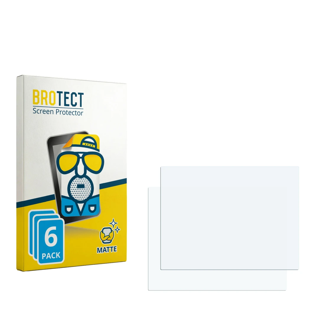 Vorderseite einer Produktverpackung mit dem Markenlogo BROTECT. Daneben ist der zugehörige Displayschutz.