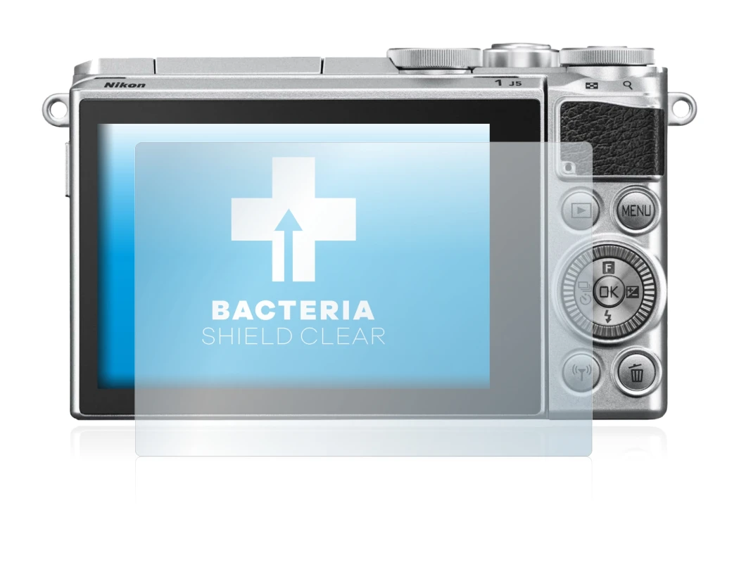 Abbildung des Geräts Nikon 1 J5 mit einer Vielzahl des Displayschutzes.