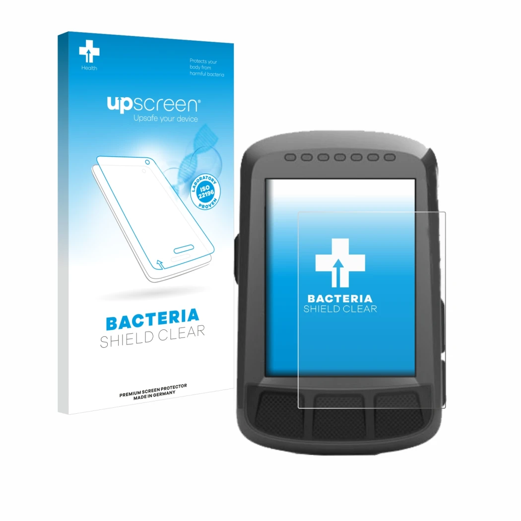 Vorderseite einer Produktverpackung mit dem Markenlogo upscreen. Daneben ist das Gerät Wahoo Elemnt Bolt GPS mit dem zugehörig