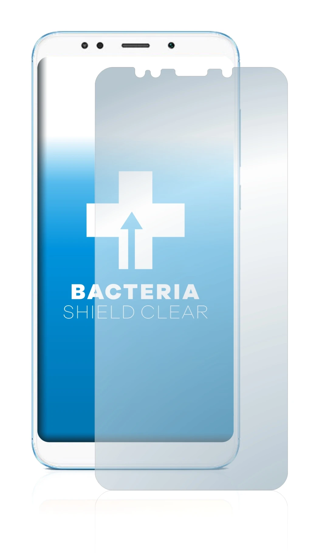 Abbildung des Geräts Xiaomi Redmi 5 Plus mit einer Vielzahl des Displayschutzes.