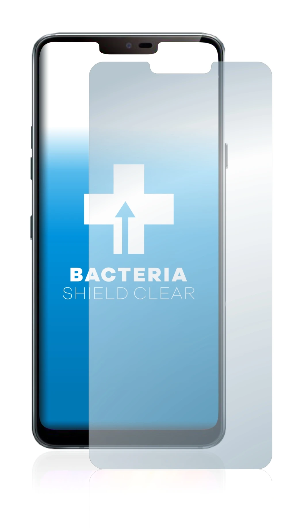 Abbildung des Geräts LG G7 ThinQ mit einer Vielzahl des Displayschutzes.