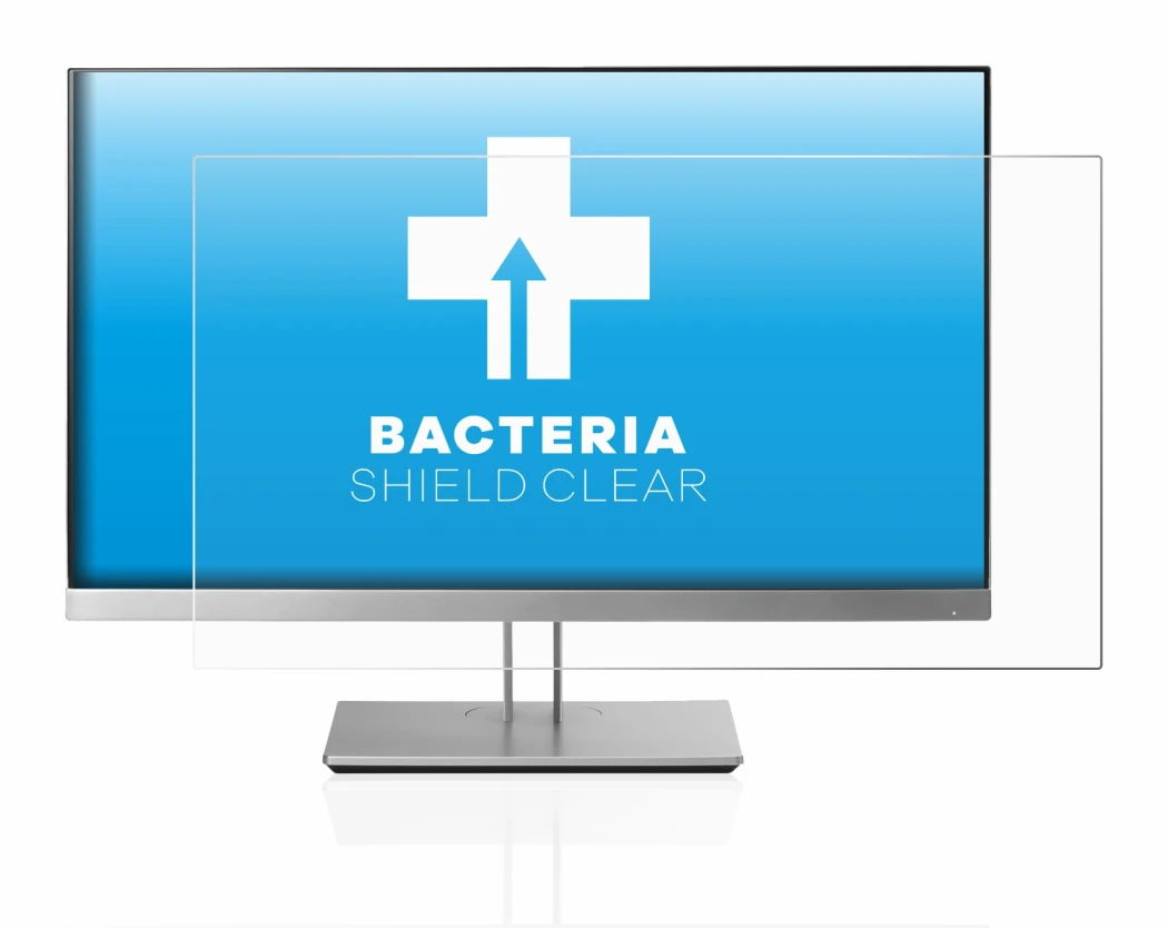 Abbildung des Geräts HP EliteDisplay E233 mit einer Vielzahl des Displayschutzes.