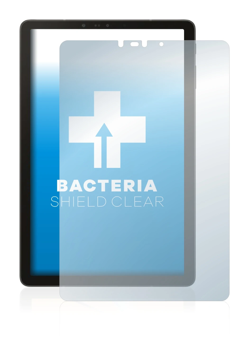 Abbildung des Geräts Samsung Galaxy Tab S4 10.5 mit einer Vielzahl des Displayschutzes.