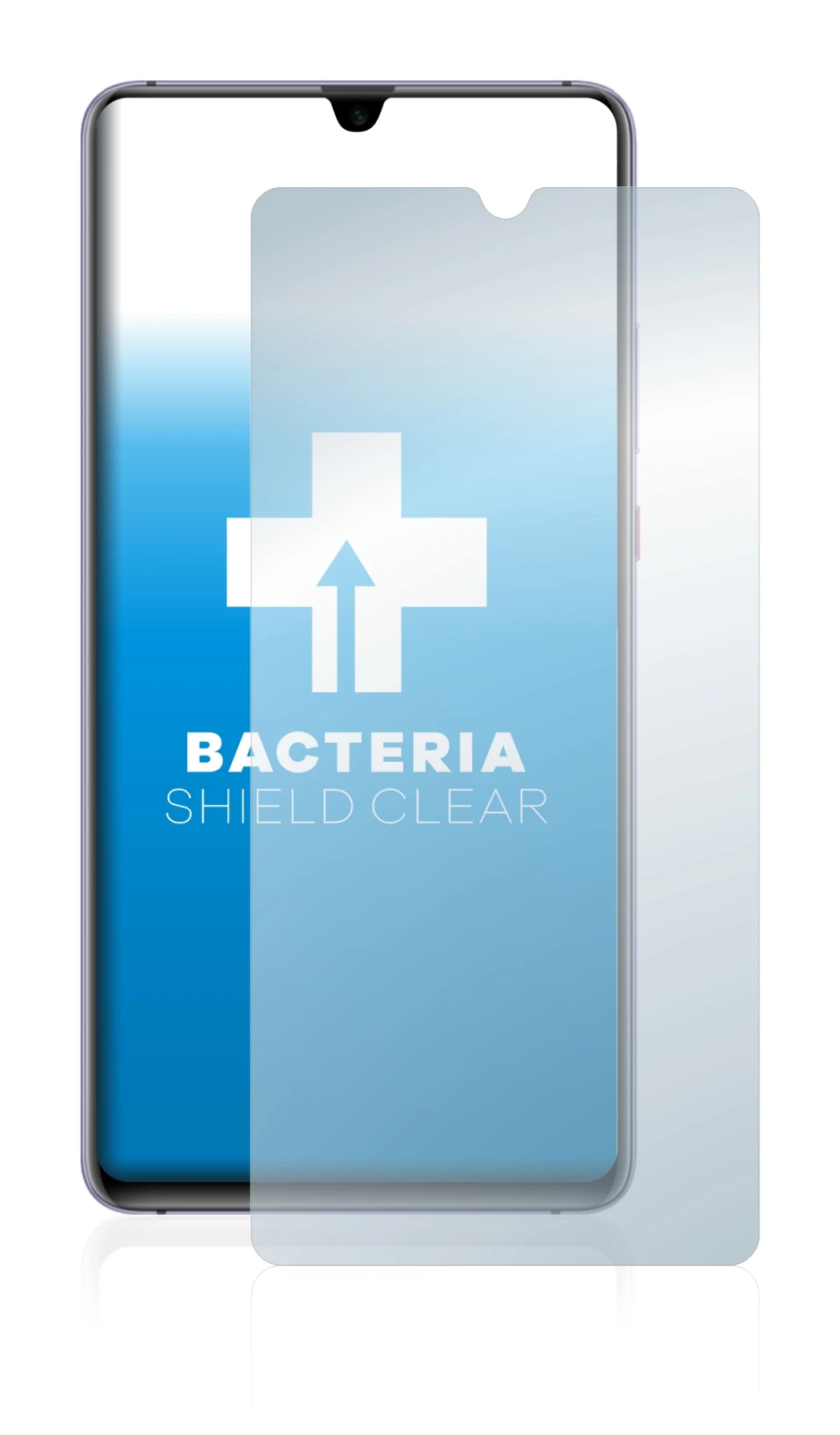 Abbildung des Geräts Huawei Mate 20 X mit einer Vielzahl des Displayschutzes.