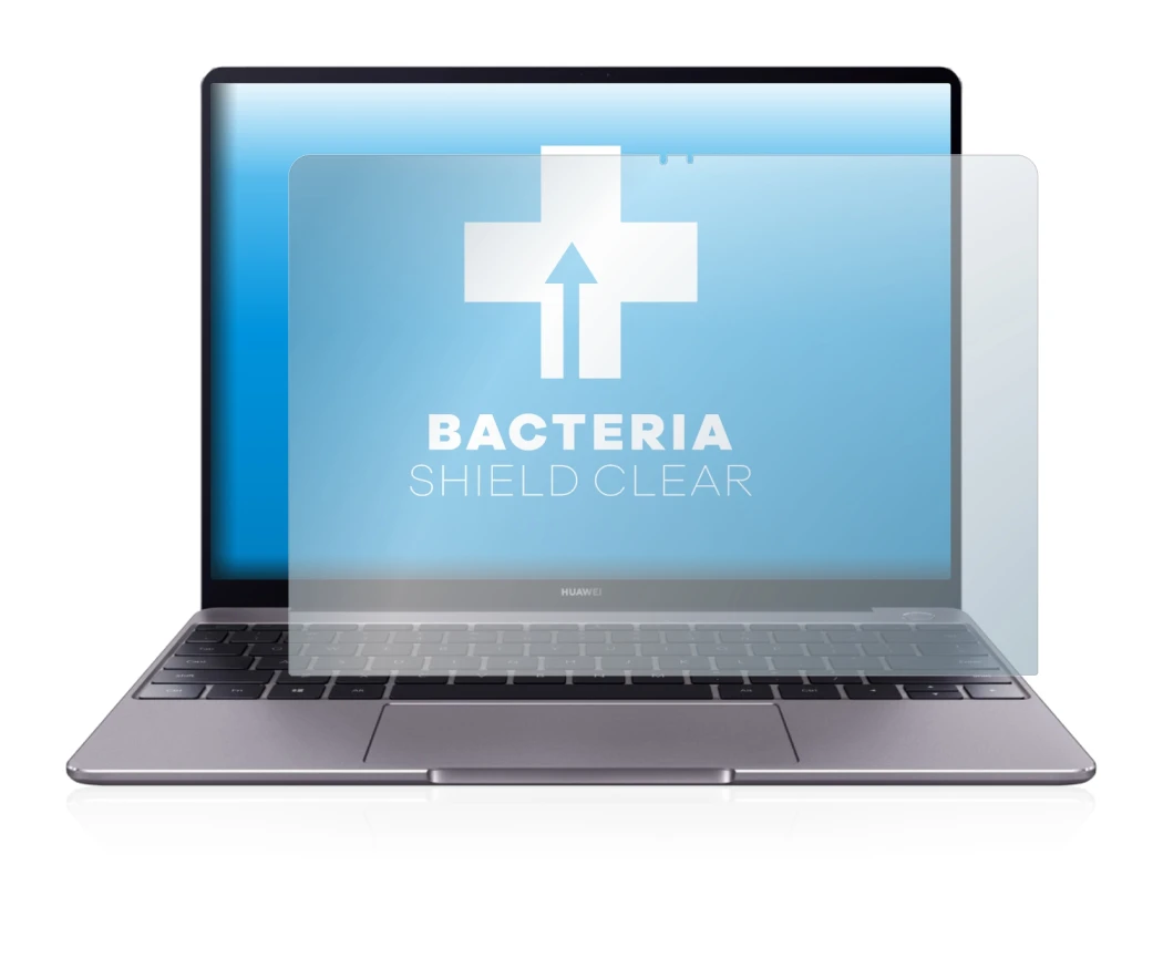 Abbildung des Geräts Huawei MateBook 13 2019 mit einer Vielzahl des Displayschutzes.