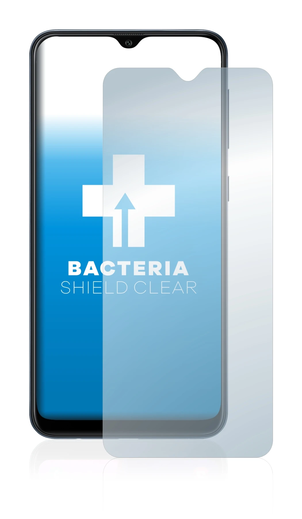 Abbildung des Geräts Samsung Galaxy A10 mit einer Vielzahl des Displayschutzes.