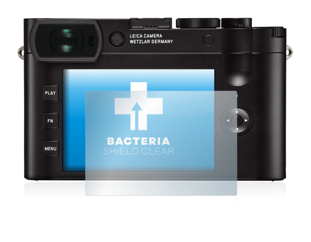 Abbildung des Geräts Leica Q2 mit einer Vielzahl des Displayschutzes.