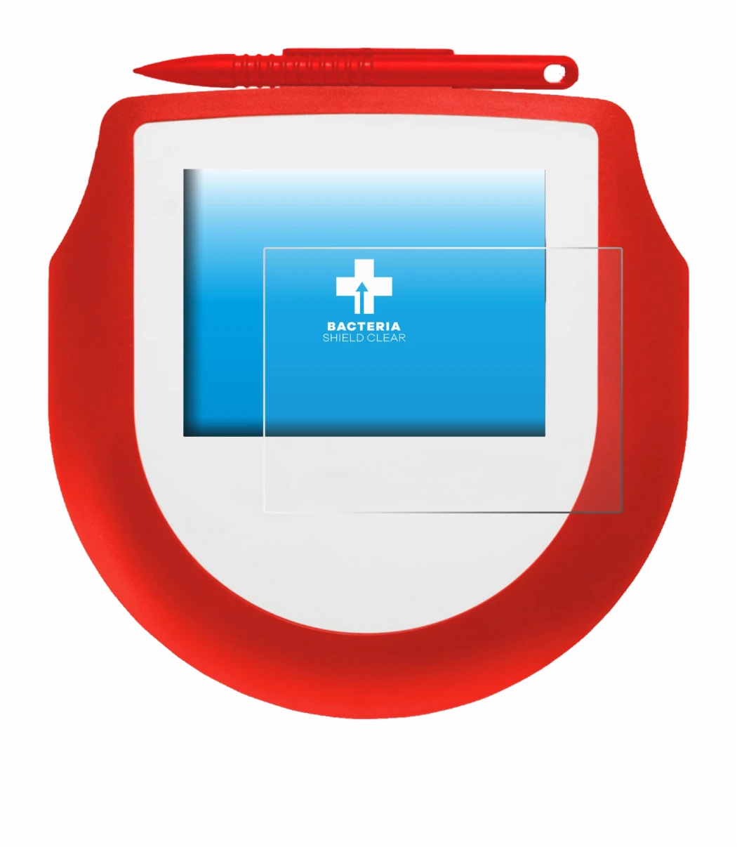 Abbildung des Geräts Signotec Signature Pad Omega NFC mit einer Vielzahl des Displayschutzes.