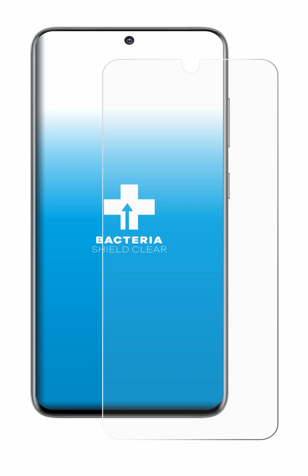 Abbildung des Geräts Samsung Galaxy S20 mit einer Vielzahl des Displayschutzes.