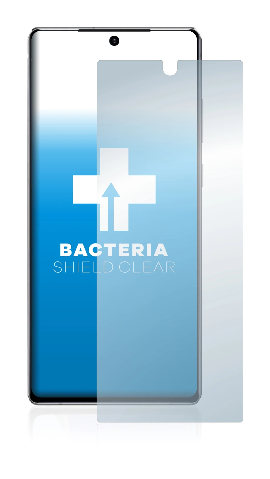 Abbildung des Geräts Samsung Galaxy Note 20 mit einer Vielzahl des Displayschutzes.