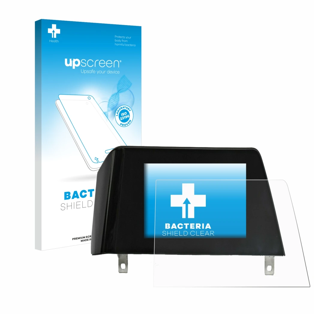 Vorderseite einer Produktverpackung mit dem Markenlogo upscreen. Daneben ist das Gerät BMW 3 G21 2020 Infotainment System (Tra