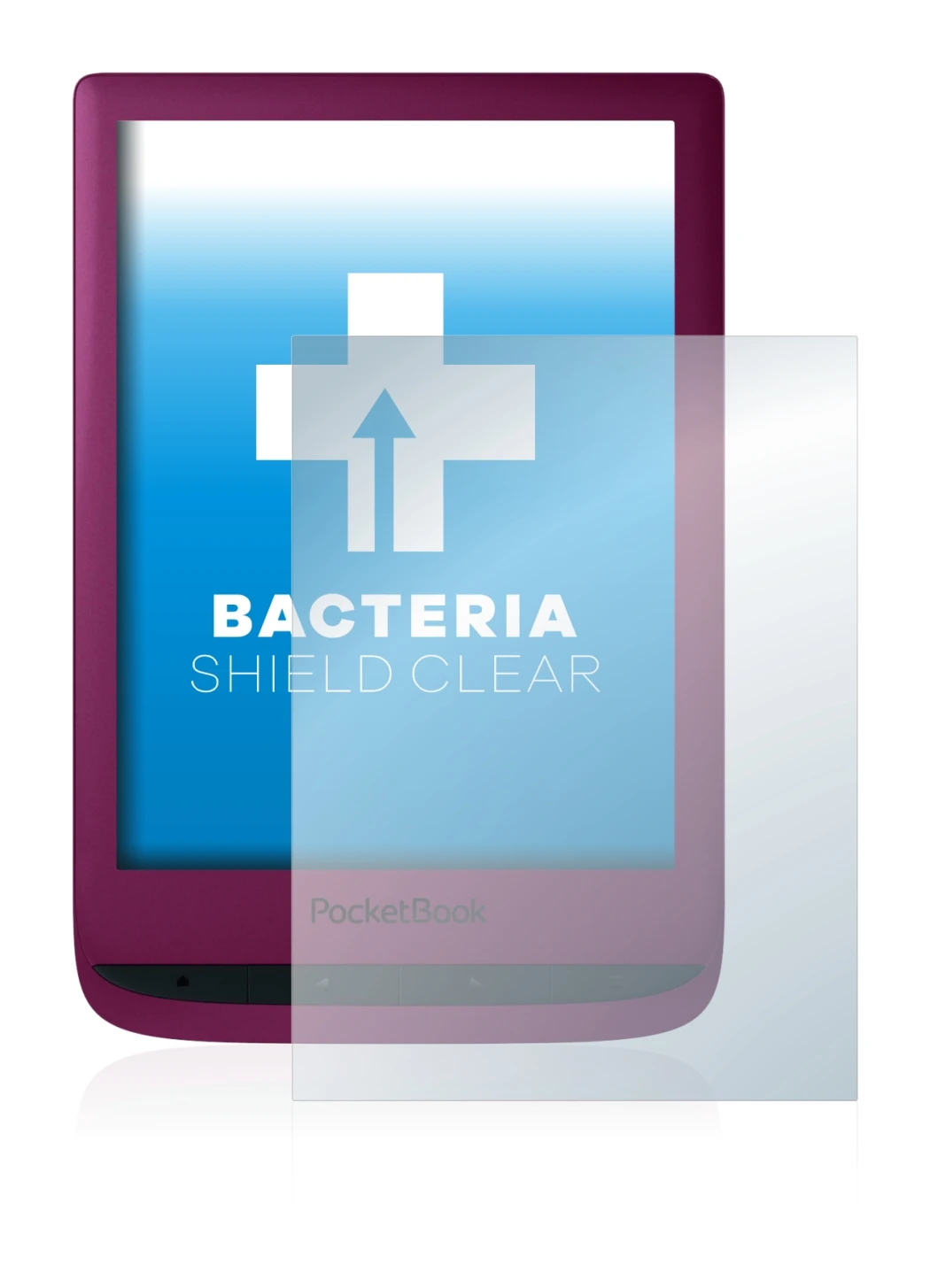 Abbildung des Geräts PocketBook Touch Lux 5 mit einer Vielzahl des Displayschutzes.