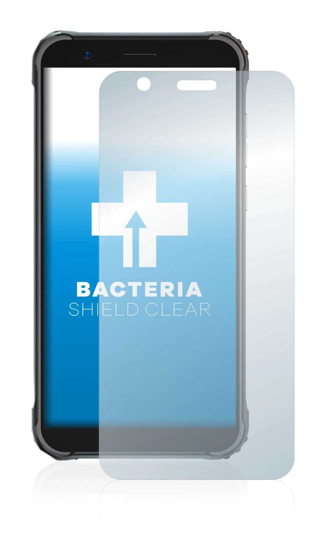 Abbildung des Geräts Blackview BV4900 mit einer Vielzahl des Displayschutzes.