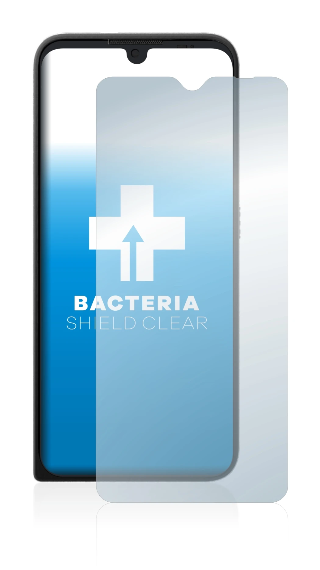 Abbildung des Geräts Motorola Defy 2021 mit einer Vielzahl des Displayschutzes.