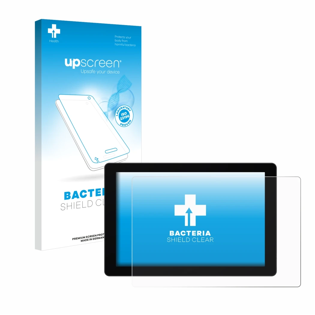 Vorderseite einer Produktverpackung mit dem Markenlogo upscreen. Daneben ist das Gerät SmallHD Cine 7 mit dem zugehörigen Disp